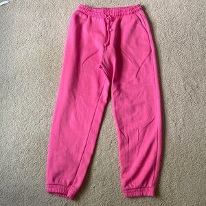 Neon pink sweatpants